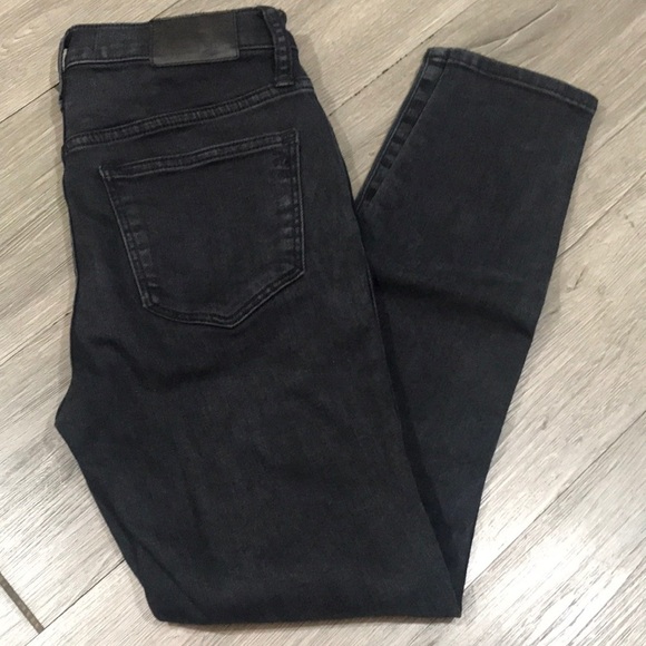 Madewell 10” High-Rise Skinny Exposed Button Fly Black Jeans size 26P - Picture 4 of 14